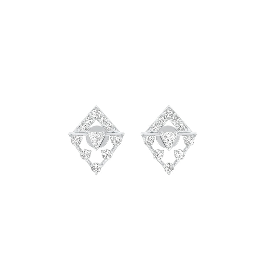 Rhombus Aura Diamond Earrings 18 KT / White Gold