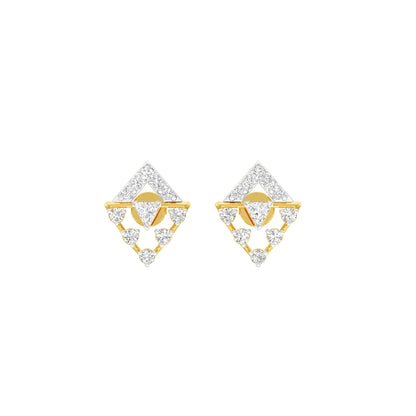 Rhombus Aura Diamond Earrings 18 KT / Yellow Gold