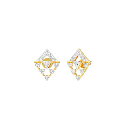 Rhombus Aura Diamond Earrings 18 KT / Yellow Gold