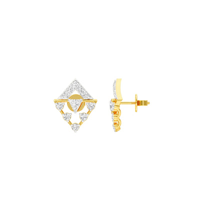 Rhombus Aura Diamond Earrings 18 KT / Yellow Gold