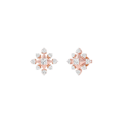 Radiant Quad Diamond Earrings 18 KT / Rose Gold