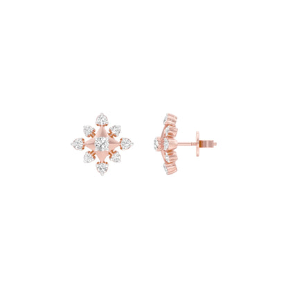 Radiant Quad Diamond Earrings 18 KT / Rose Gold