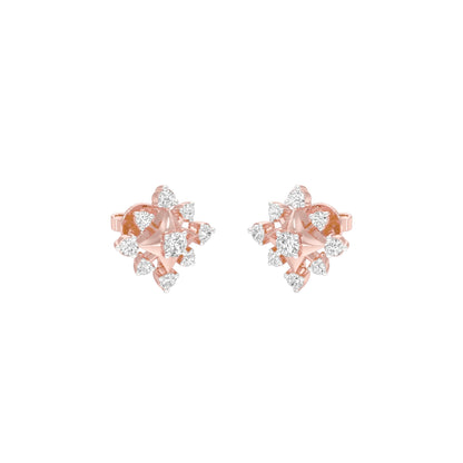 Radiant Quad Diamond Earrings 18 KT / Rose Gold