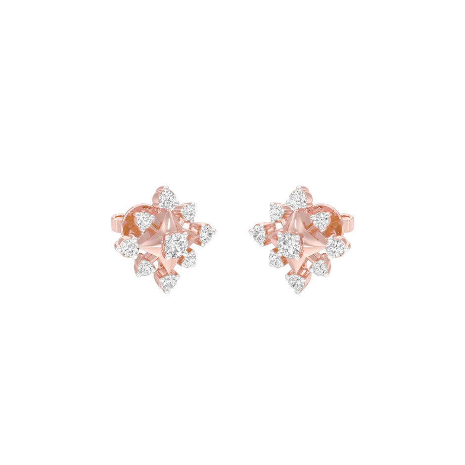 Radiant Quad Diamond Earrings 18 KT / Rose Gold