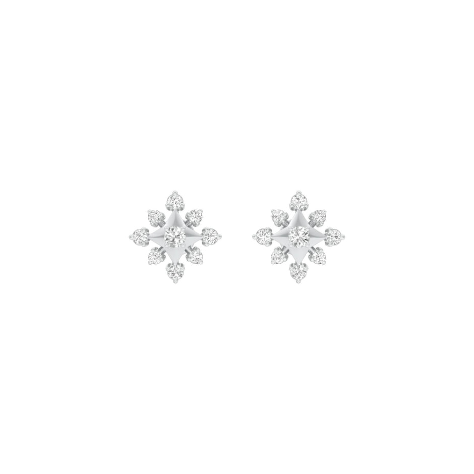 Radiant Quad Diamond Earrings 18 KT / White Gold