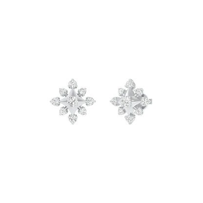 Radiant Quad Diamond Earrings 18 KT / White Gold