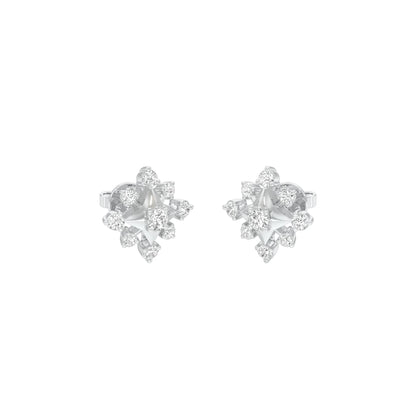 Radiant Quad Diamond Earrings 18 KT / White Gold