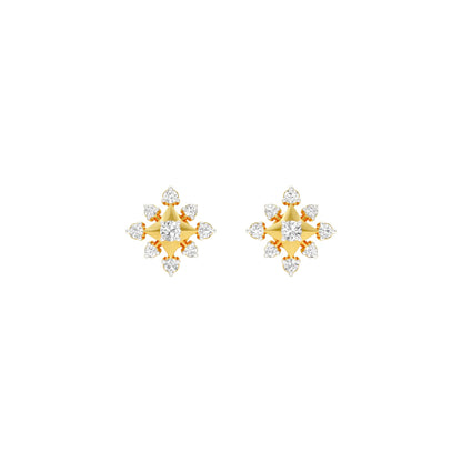 Radiant Quad Diamond Earrings 18 KT / Yellow Gold