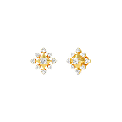 Radiant Quad Diamond Earrings 18 KT / Yellow Gold