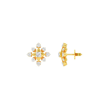 Radiant Quad Diamond Earrings 18 KT / Yellow Gold