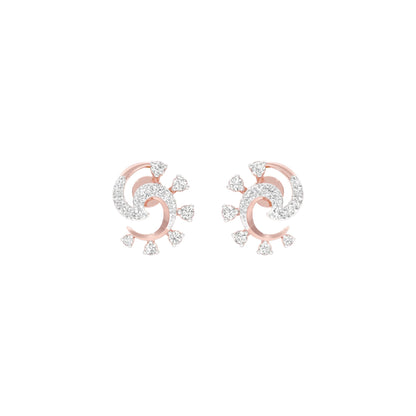Elliptical Diamond Earrings 18 KT / Rose Gold