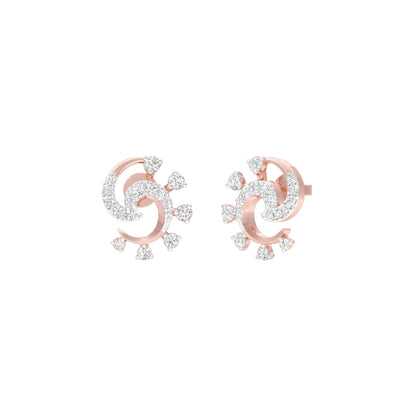 Elliptical Diamond Earrings 18 KT / Rose Gold