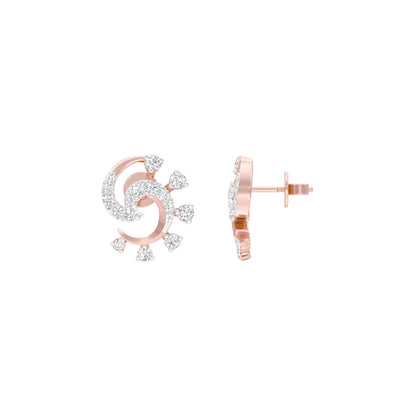 Elliptical Diamond Earrings 18 KT / Rose Gold