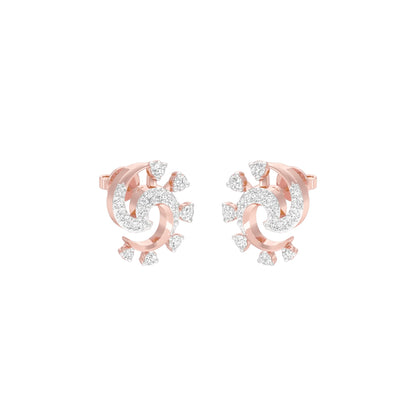 Elliptical Diamond Earrings 18 KT / Rose Gold