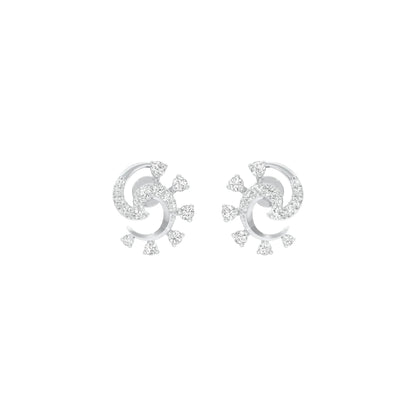 Elliptical Diamond Earrings 18 KT / White Gold