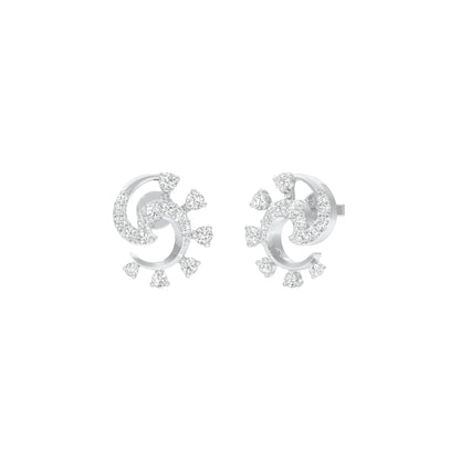 Elliptical Diamond Earrings 18 KT / White Gold