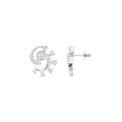 Elliptical Diamond Earrings 18 KT / White Gold