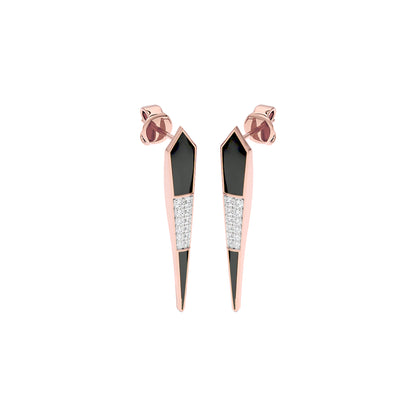 Black Dash Fashion Diamond Dangler Earrings 18 KT / Rose Gold