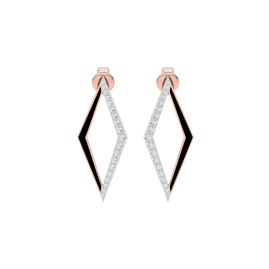 Midnight Azure Fashion Diamond Dangler Earrings 18 KT / Rose Gold