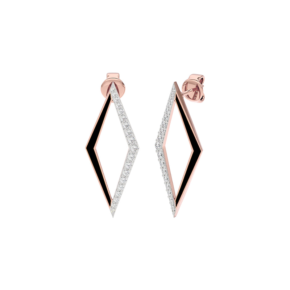 Midnight Azure Fashion Diamond Dangler Earrings 18 KT / Rose Gold