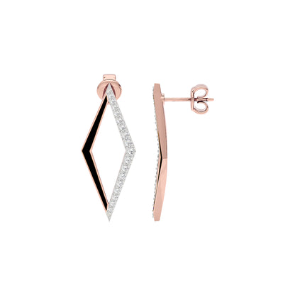 Midnight Azure Fashion Diamond Dangler Earrings 18 KT / Rose Gold