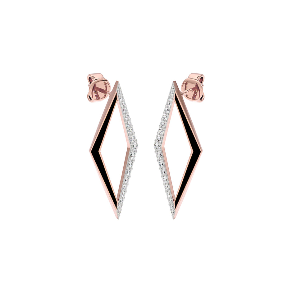 Midnight Azure Fashion Diamond Dangler Earrings 18 KT / Rose Gold