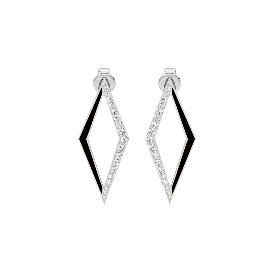 Midnight Azure Fashion Diamond Dangler Earrings 18 KT / White Gold