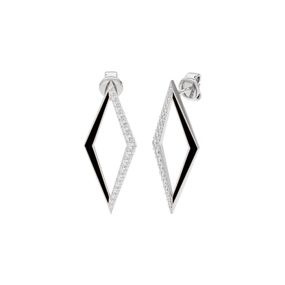 Midnight Azure Fashion Diamond Dangler Earrings 18 KT / White Gold