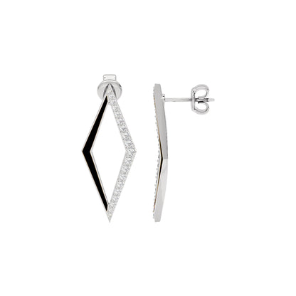 Midnight Azure Fashion Diamond Dangler Earrings 18 KT / White Gold