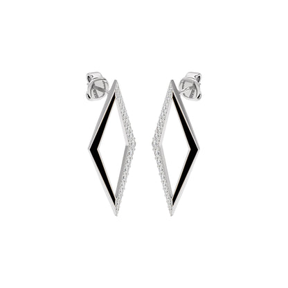 Midnight Azure Fashion Diamond Dangler Earrings 18 KT / White Gold