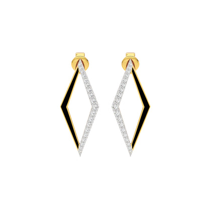 Midnight Azure Fashion Diamond Dangler Earrings 18 KT / Yellow Gold