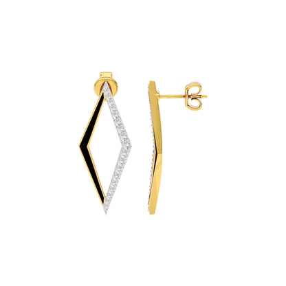Midnight Azure Fashion Diamond Dangler Earrings 18 KT / Yellow Gold