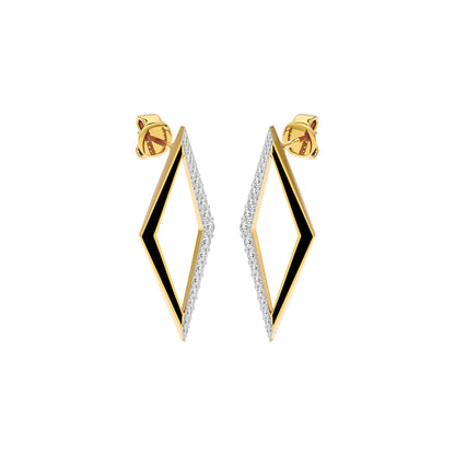 Midnight Azure Fashion Diamond Dangler Earrings 18 KT / Yellow Gold