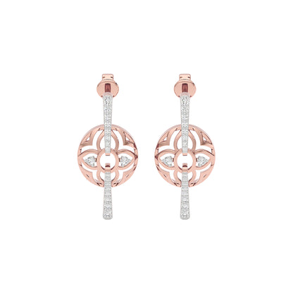 Goldloop Lamps Fashion Diamond Dangler Earrings 18 KT / Rose Gold