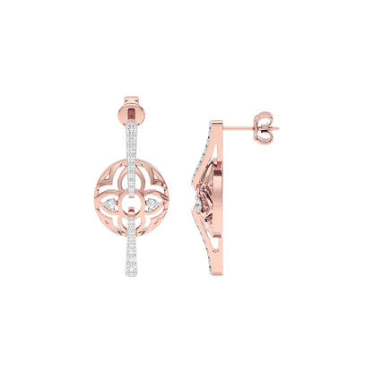 Goldloop Lamps Fashion Diamond Dangler Earrings 18 KT / Rose Gold