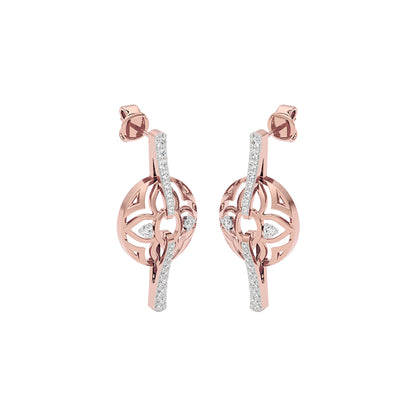 Goldloop Lamps Fashion Diamond Dangler Earrings 18 KT / Rose Gold
