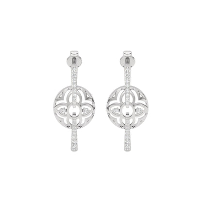 Goldloop Lamps Fashion Diamond Dangler Earrings 18 KT / White Gold