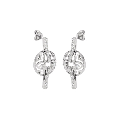 Goldloop Lamps Fashion Diamond Dangler Earrings 18 KT / White Gold