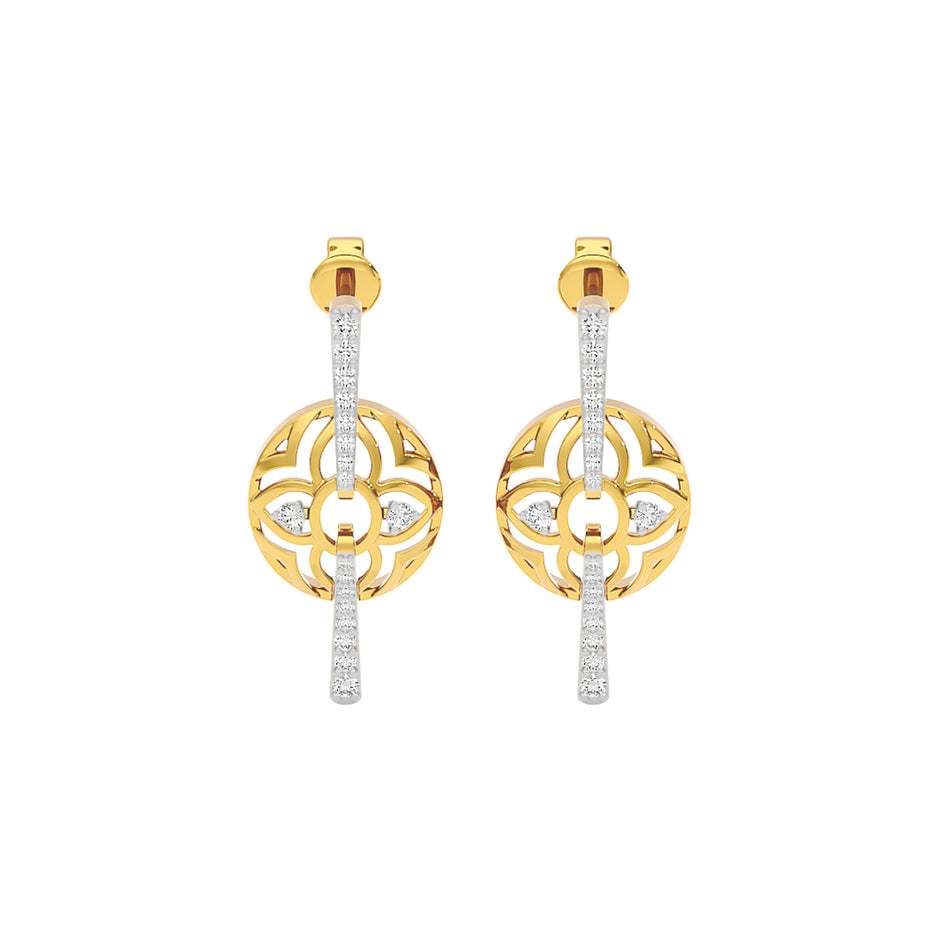 Goldloop Lamps Fashion Diamond Dangler Earrings 18 KT / Yellow Gold