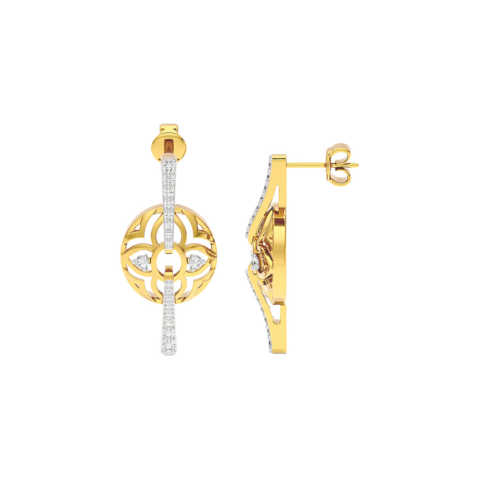Goldloop Lamps Fashion Diamond Dangler Earrings 18 KT / Yellow Gold