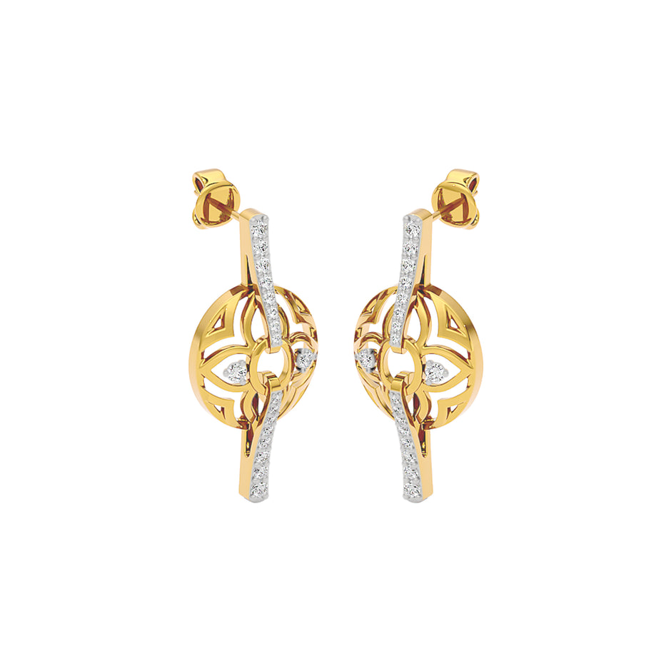 Goldloop Lamps Fashion Diamond Dangler Earrings 18 KT / Yellow Gold