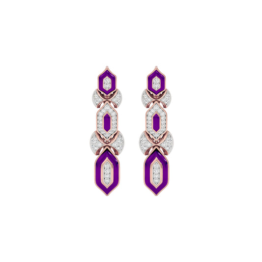 Chic Merlot Fashion Diamond Dangler Earrings 18 KT / Rose Gold