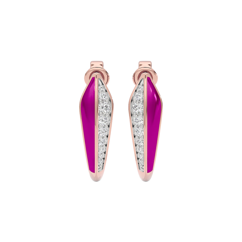 The Pink Shift Fashion Diamond Dangler Earrings 18 KT / Rose Gold