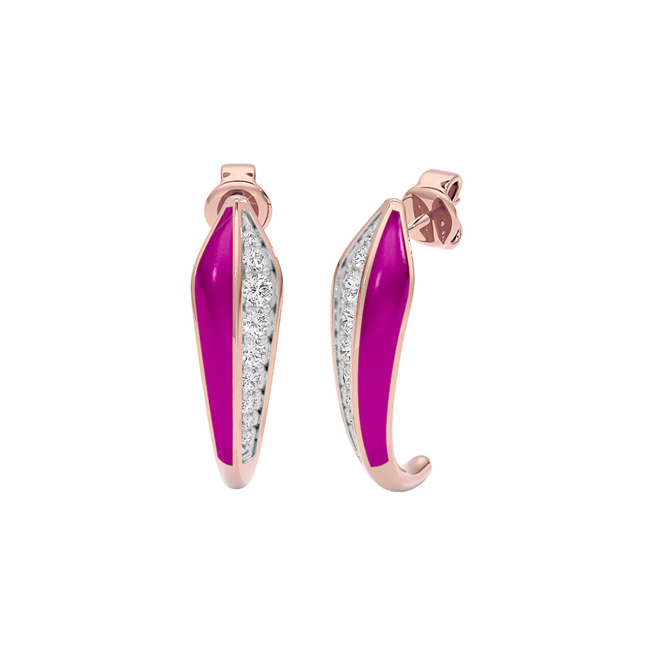 The Pink Shift Fashion Diamond Dangler Earrings 18 KT / Rose Gold