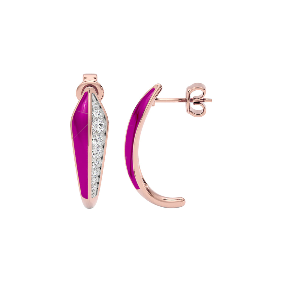 The Pink Shift Fashion Diamond Dangler Earrings 18 KT / Rose Gold