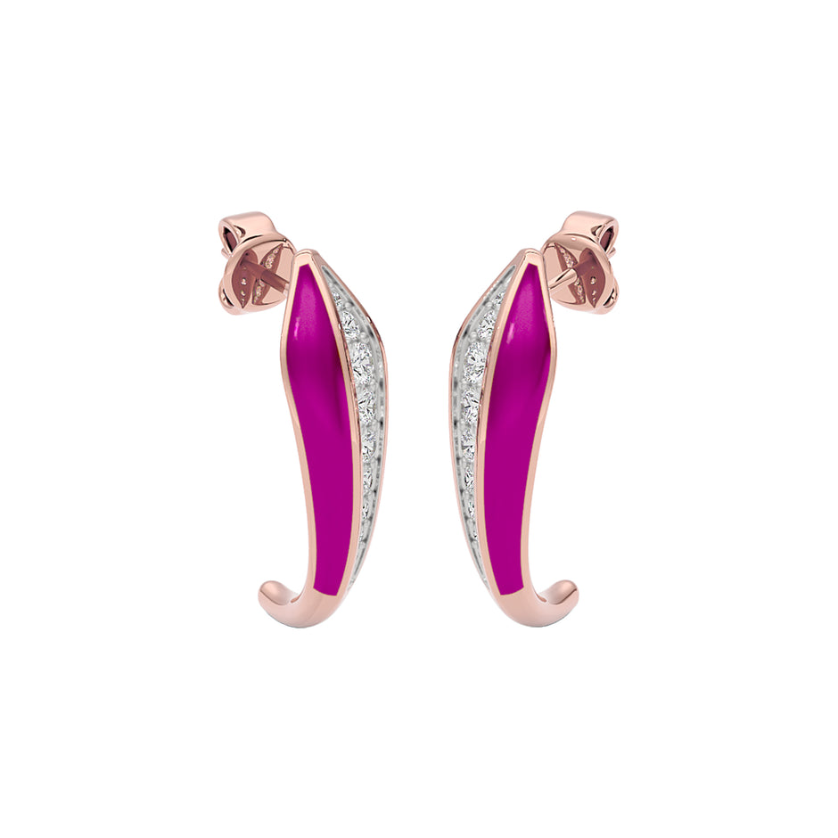 The Pink Shift Fashion Diamond Dangler Earrings 18 KT / Rose Gold