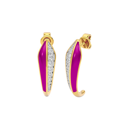 The Pink Shift Fashion Diamond Dangler Earrings 18 KT / Yellow Gold