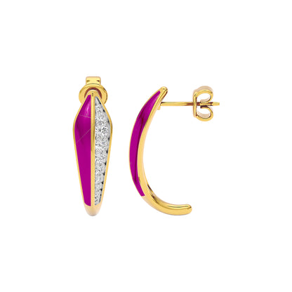 The Pink Shift Fashion Diamond Dangler Earrings 18 KT / Yellow Gold