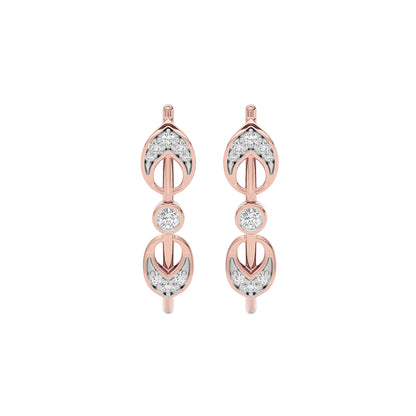 Brilliant Swirl Fashion Diamond Hoop Earrings 18 KT / Rose Gold