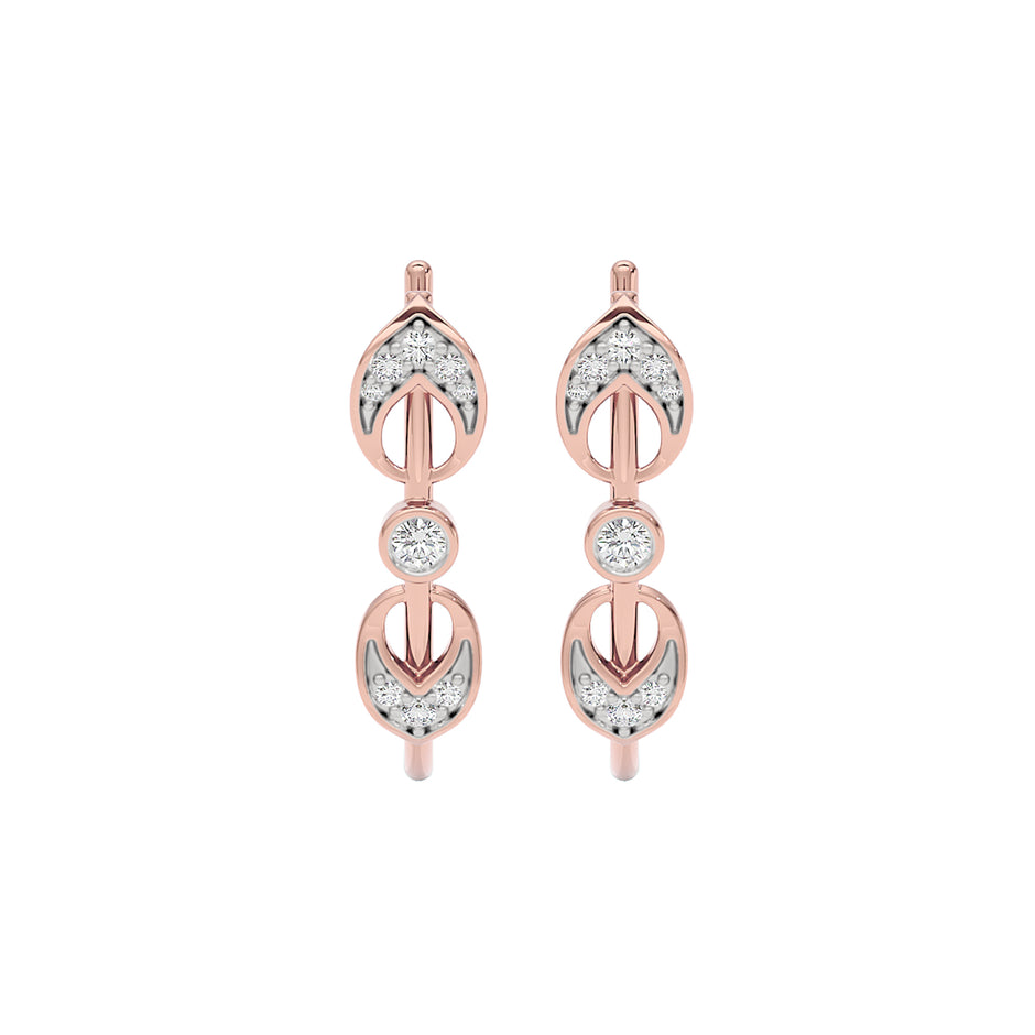 Brilliant Swirl Fashion Diamond Hoop Earrings 18 KT / Rose Gold